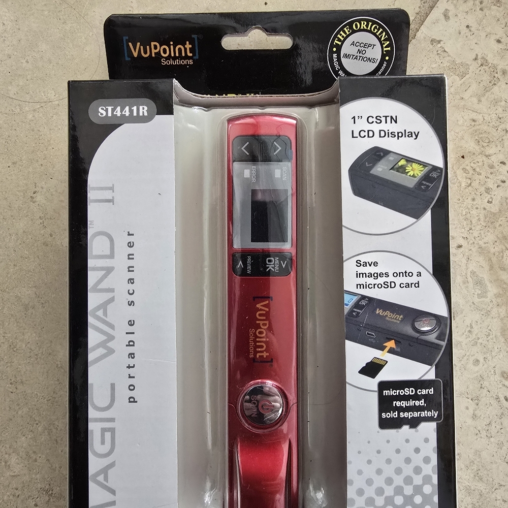 VuPoint Magic Wand II Portable Scanner - Red NEW - Picture 3 of 6